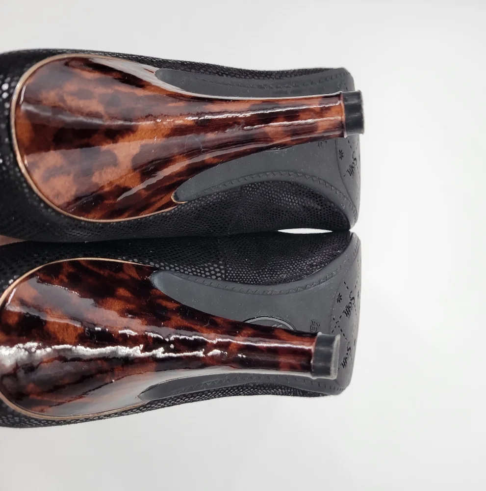 Sofft Leather Animal Print Heels 8.5